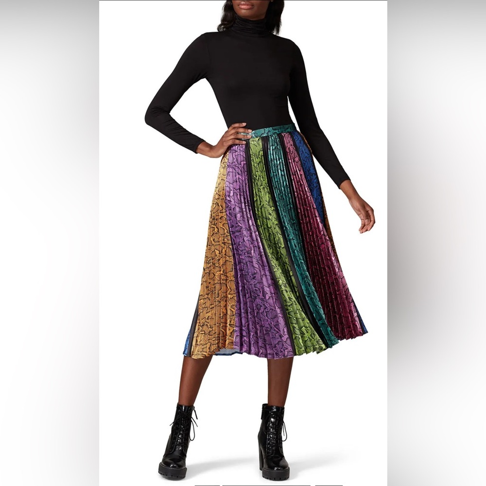 DELFI Collective Womens Multicolored Colorblock Snake Clara RARE Skirt Size XS - Picture 1 of 9